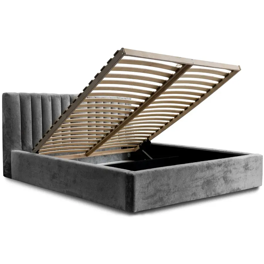 Vegas VI 180 x 200 cm Gestoffeerd Bed Donkergrijs Vegas VI 180 x 200 cm Gestoffeerd Bed Donkergrijs