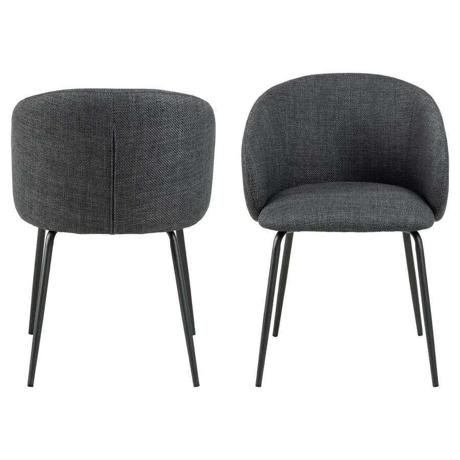 Nora Eetkamerstoel met Armleuning Donkergrijs Nora Eetkamerstoel met Armleuning Donkergrijs