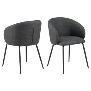 Nora Eetkamerstoel met Armleuning Donkergrijs Nora Eetkamerstoel met Armleuning Donkergrijs