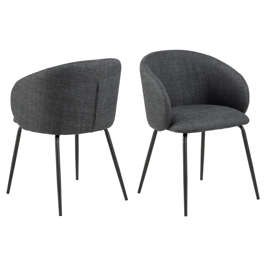 Nora Eetkamerstoel met Armleuning Donkergrijs Nora Eetkamerstoel met Armleuning Donkergrijs