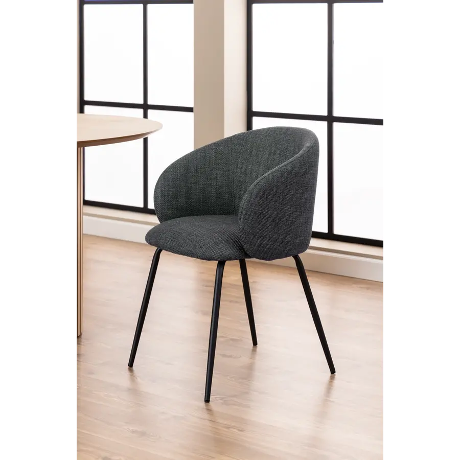 Nora Eetkamerstoel met Armleuning Donkergrijs Nora Eetkamerstoel met Armleuning Donkergrijs