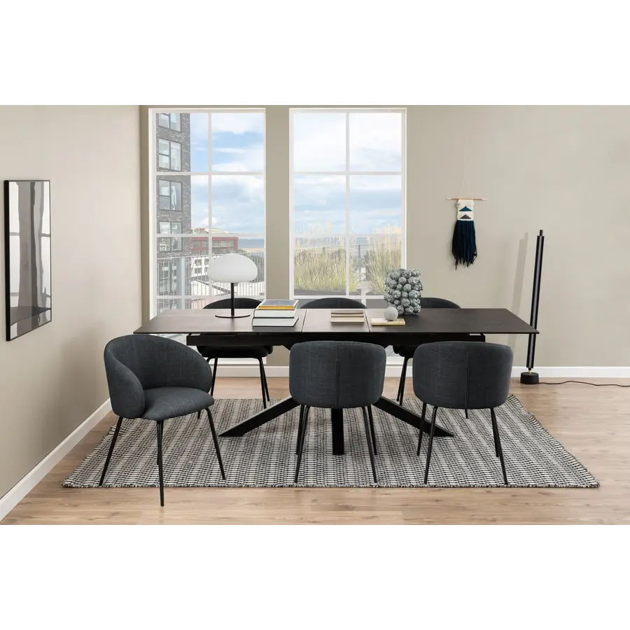 Nora Eetkamerstoel met Armleuning Donkergrijs Nora Eetkamerstoel met Armleuning Donkergrijs