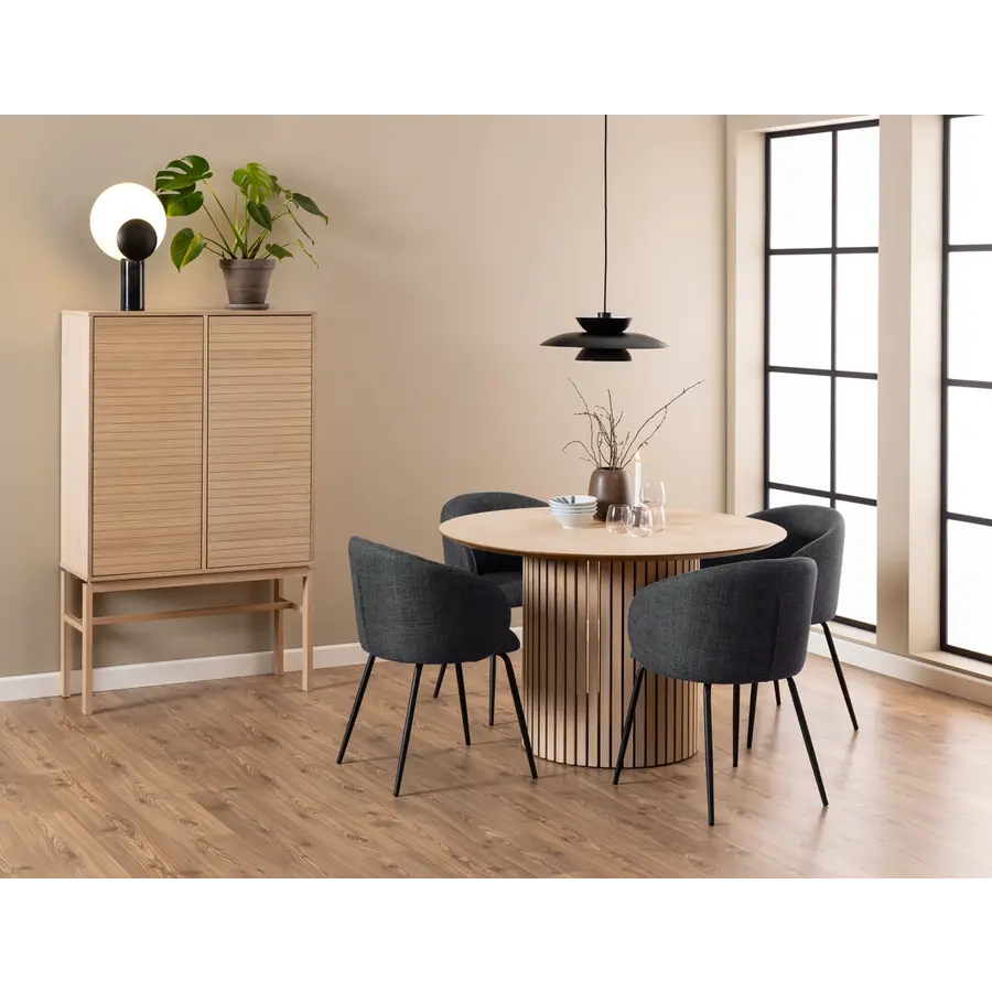 Nora Eetkamerstoel met Armleuning Donkergrijs Nora Eetkamerstoel met Armleuning Donkergrijs