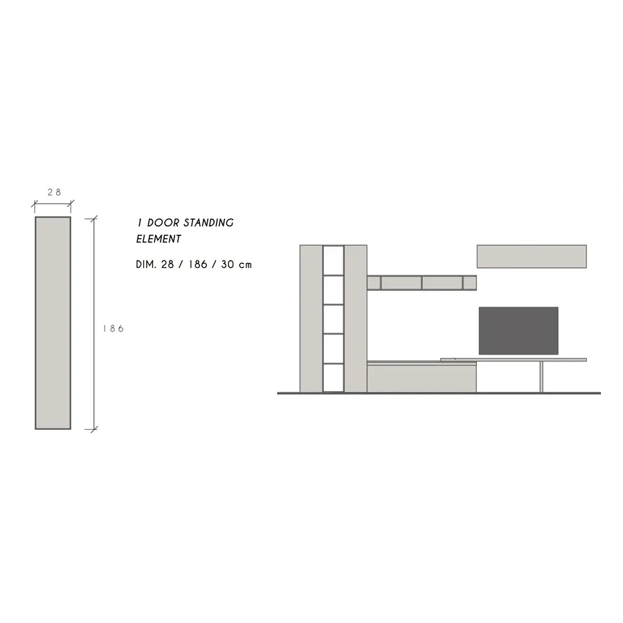 Infinity 2.0 Smalle Staande Kolomkast Cashmere Infinity 2.0 Smalle Staande Kolomkast Cashmere