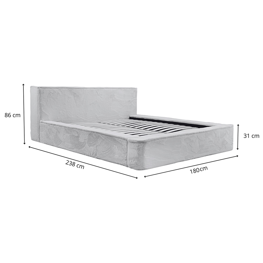 Ajsza 140 x 200 cm Gestoffeerd Bed Beige