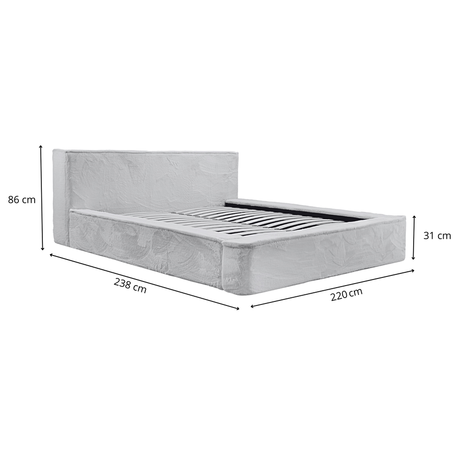 Ajsza 180 x 200 cm Gestoffeerd Bed Beige Ajsza 180 x 200 cm Gestoffeerd Bed Beige