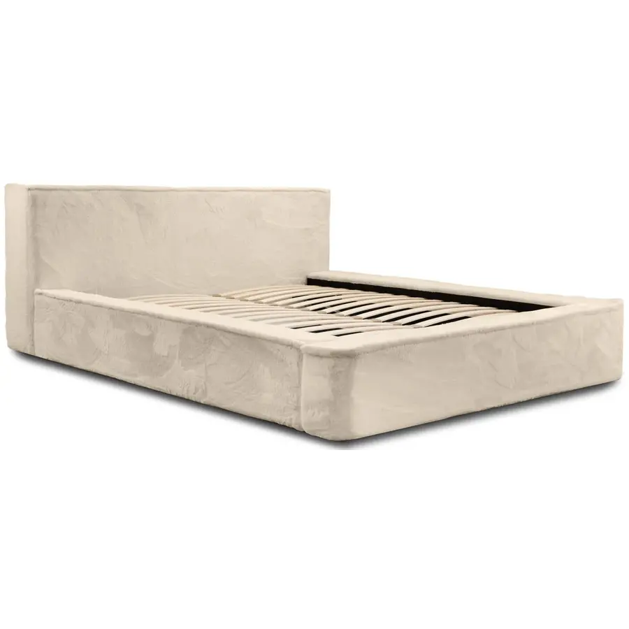 Ajsza 160 x 200 cm Gestoffeerd Bed Beige Ajsza 160 x 200 cm Gestoffeerd Bed Beige