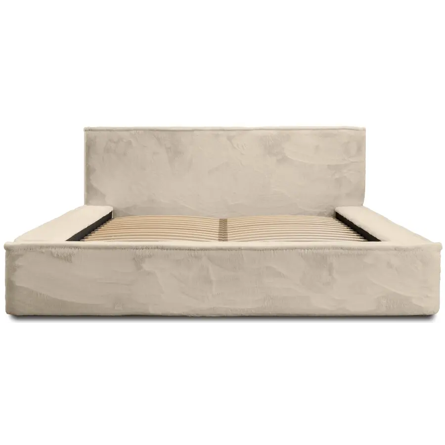 Ajsza 160 x 200 cm Gestoffeerd Bed Beige Ajsza 160 x 200 cm Gestoffeerd Bed Beige