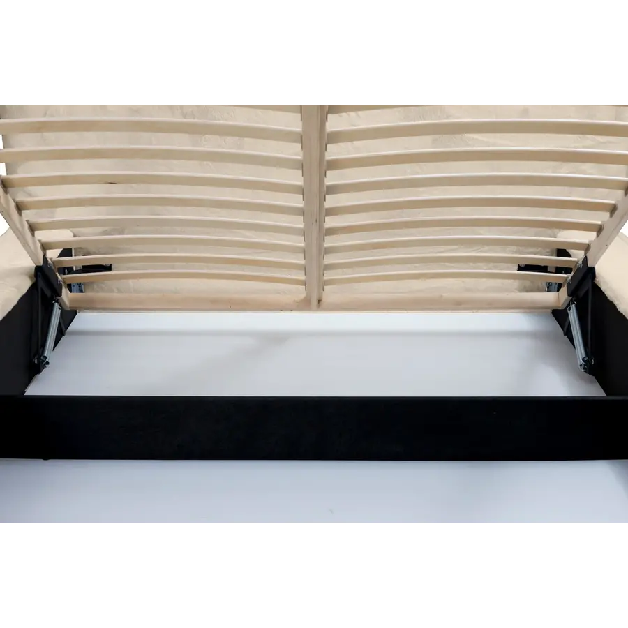 Ajsza 140 x 200 cm Gestoffeerd Bed Beige