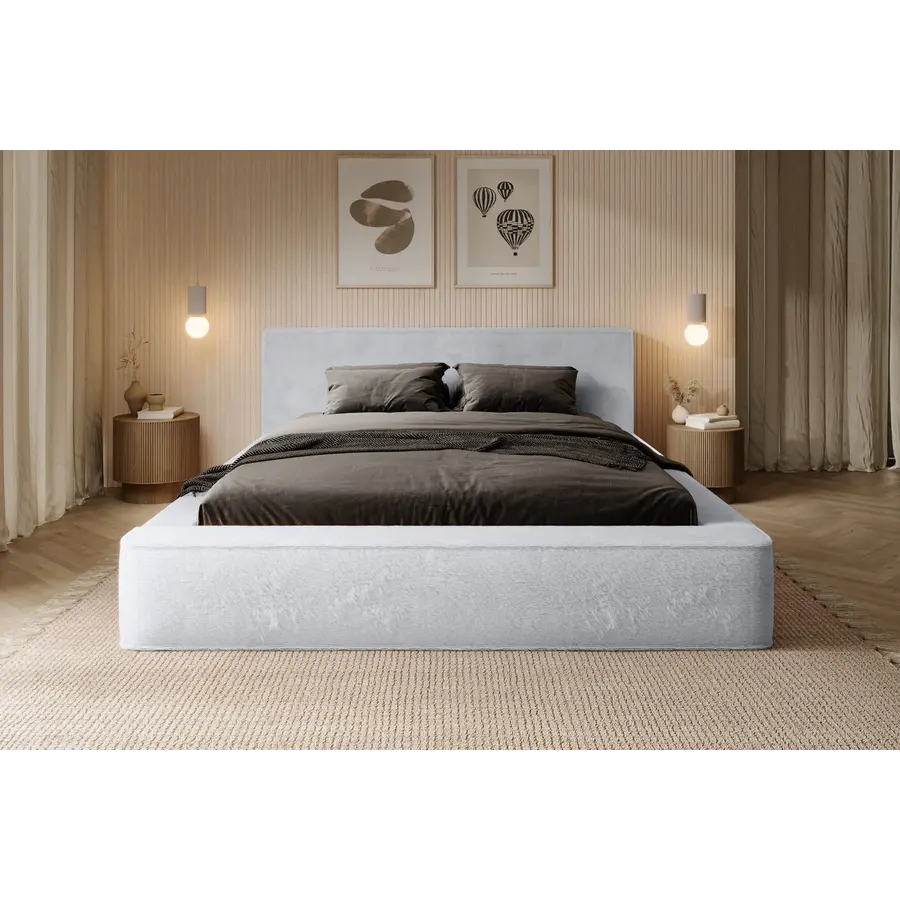 Ajsza 180 x 200 cm Gestoffeerd Bed Lichtgrijs Ajsza 180 x 200 cm Gestoffeerd Bed Lichtgrijs