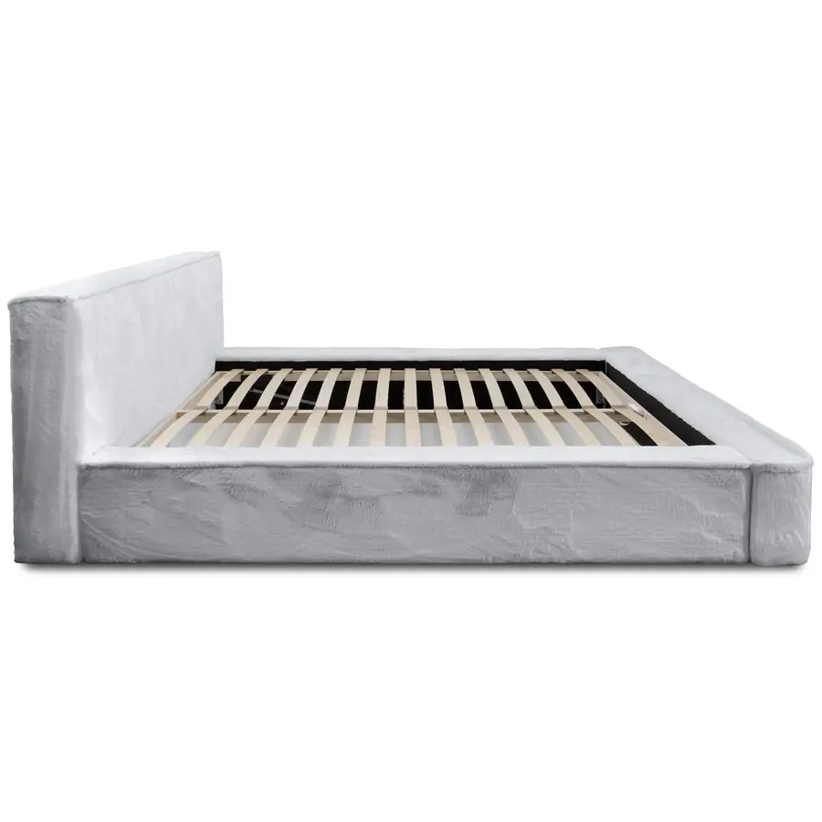 Ajsza 140 x 200 cm Gestoffeerd Bed Lichtgrijs Ajsza 140 x 200 cm Gestoffeerd Bed Lichtgrijs