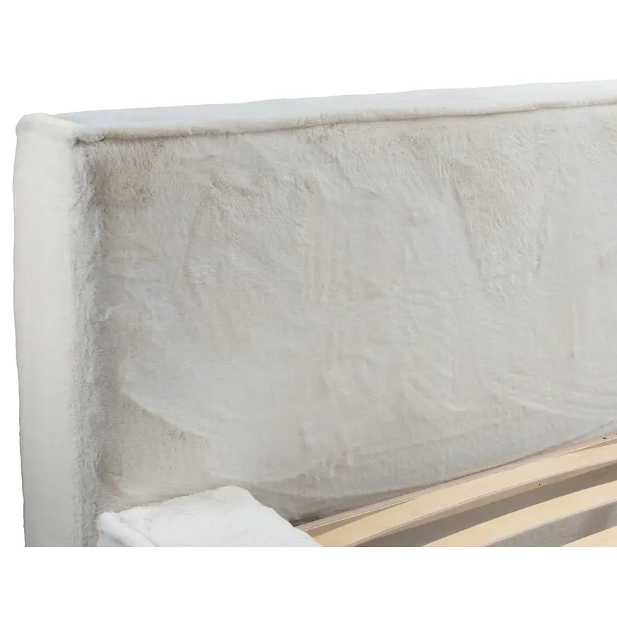 Ajsza 140 x 200 cm Gestoffeerd Bed Creme