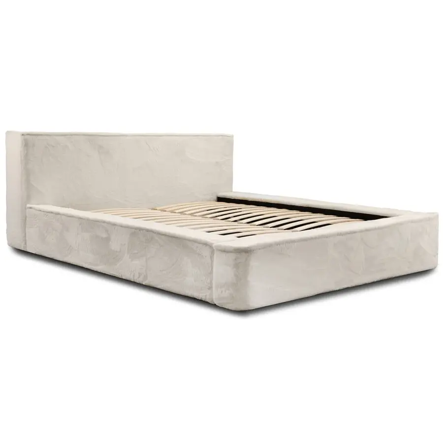 Ajsza 140 x 200 cm Gestoffeerd Bed Creme