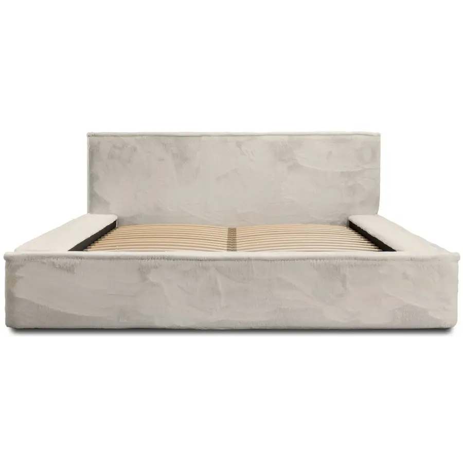 Ajsza 140 x 200 cm Gestoffeerd Bed Creme