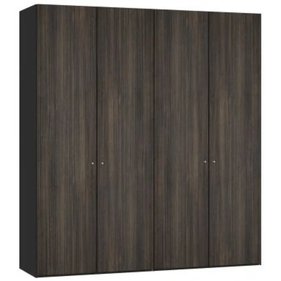 Groevenstructuur Donker Draaideurkast 4 deuren Groevenstructuur Donker Draaideurkast 4 deuren