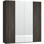 Jutzler Groevenstructuur Donker/Spiegel Draaideurkast 4 deuren Jutzler Groevenstructuur Donker/Spiegel Draaideurkast 4 deuren