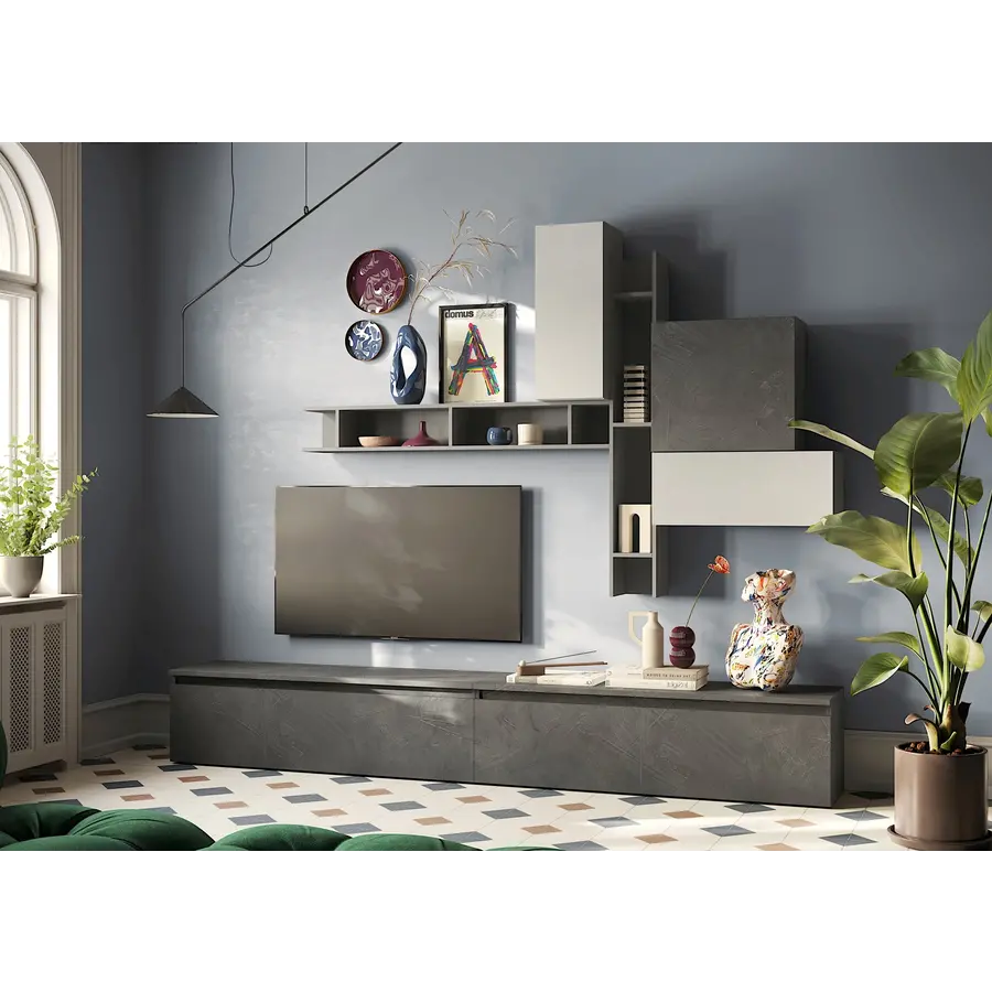 Infinity 2.0 Ardesia/Gesso/Piombo TV Meubel Set 80 Infinity 2.0 Ardesia/Gesso/Piombo TV Meubel Set 80