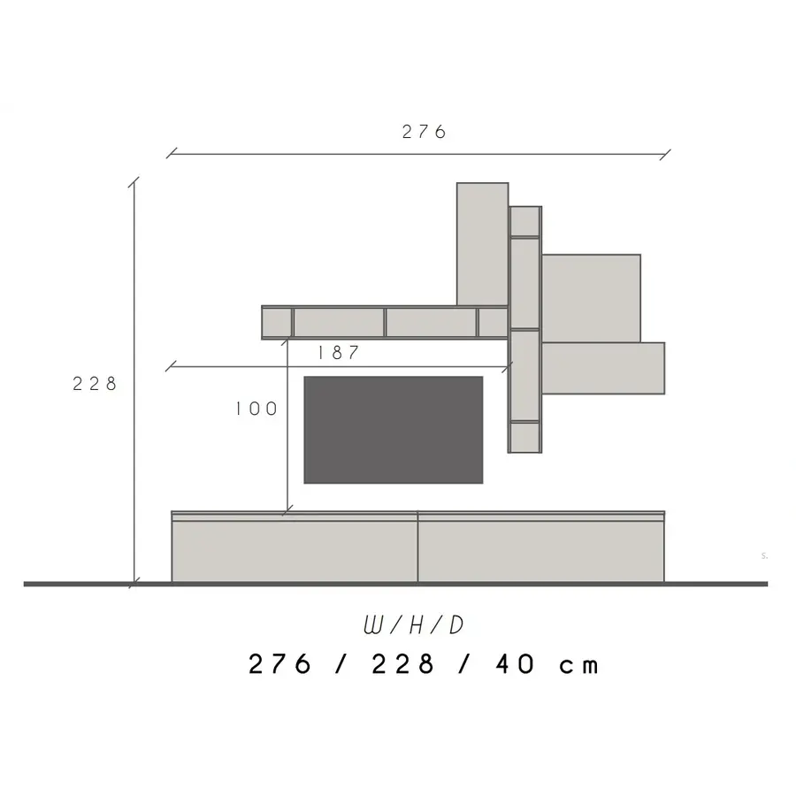 Infinity 2.0 Ardesia/Gesso/Piombo TV Meubel Set 80 Infinity 2.0 Ardesia/Gesso/Piombo TV Meubel Set 80