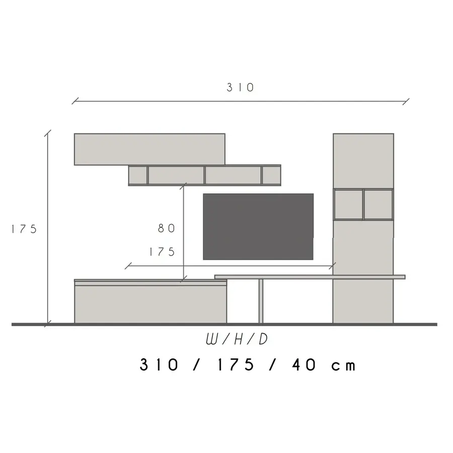 Infinity 2.0 Cashmere / Kadiz Eiken TV Meubel Set 81 Infinity 2.0 Cashmere / Kadiz Eiken TV Meubel Set 81