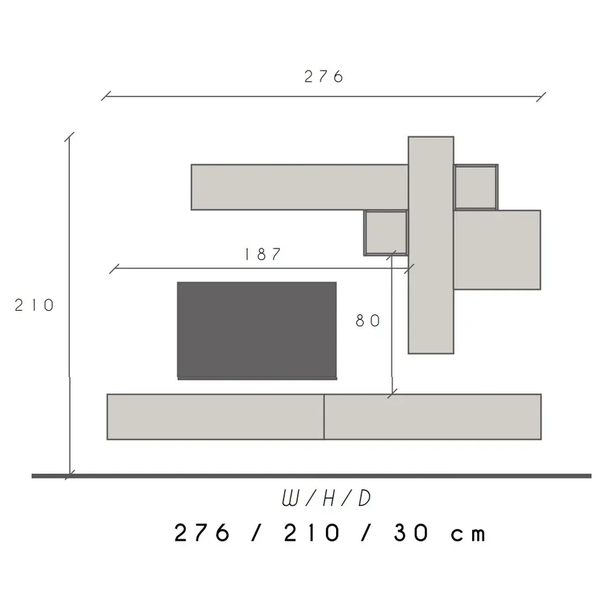 Infinity 2.0 Ardesia/Gesso/Piombo TV Meubel Set 82 Infinity 2.0 Ardesia/Gesso/Piombo TV Meubel Set 82