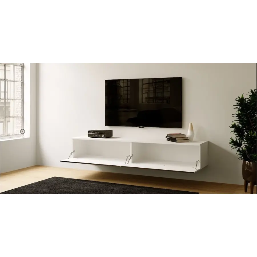 Levana Hoogglans Alpine Wit 200 cm TV Wandmeubel Levana Hoogglans Alpine Wit 200 cm TV Wandmeubel