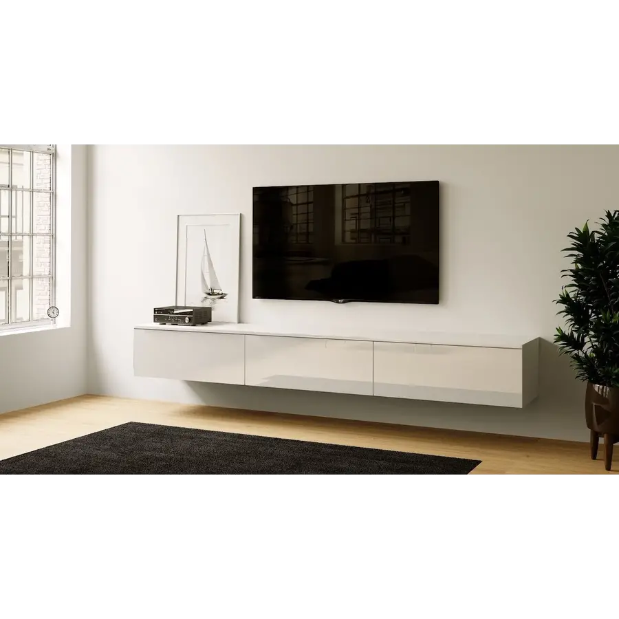 Levana Hoogglans Alpine Wit 270 cm TV Wandmeubel Levana Hoogglans Alpine Wit 270 cm TV Wandmeubel
