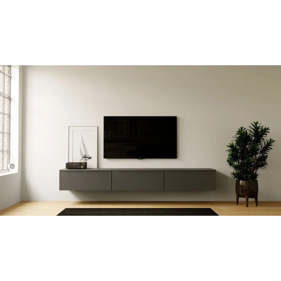 Levana Grafiet 300 cm TV Wandmeubel Levana Grafiet 300 cm TV Wandmeubel
