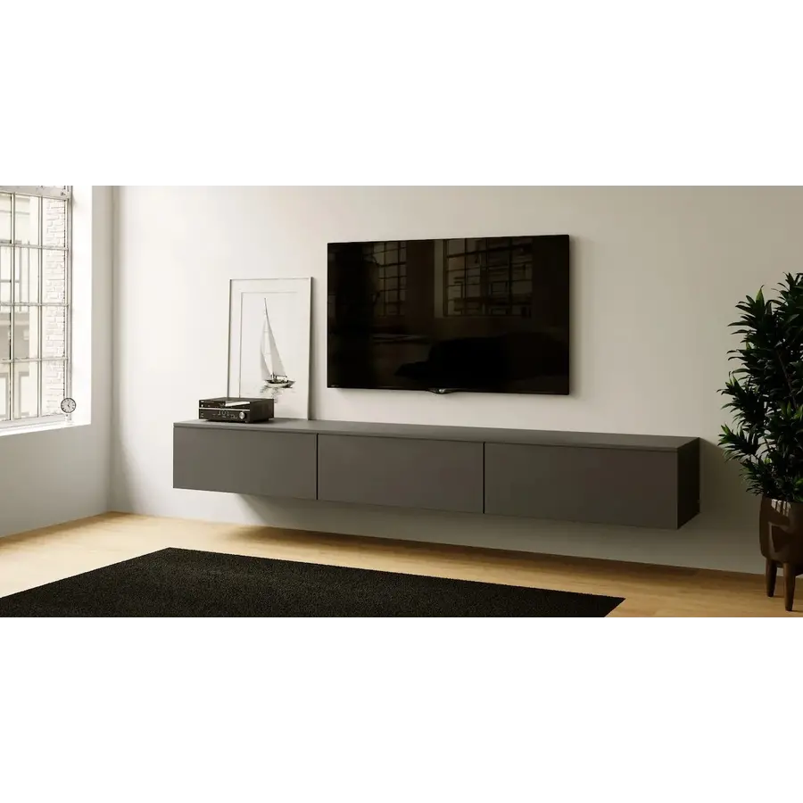 Levana Grafiet 270 cm TV Wandmeubel Levana Grafiet 270 cm TV Wandmeubel
