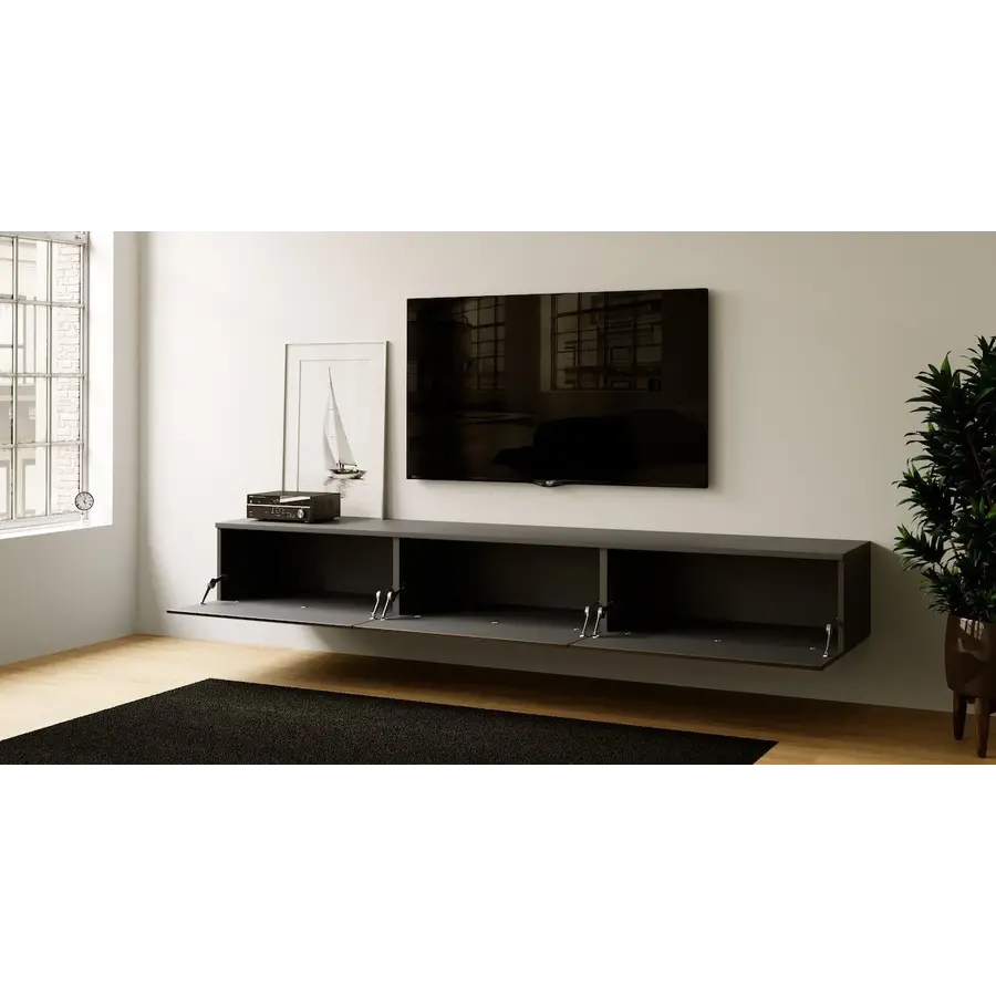 Levana Grafiet 270 cm TV Wandmeubel Levana Grafiet 270 cm TV Wandmeubel