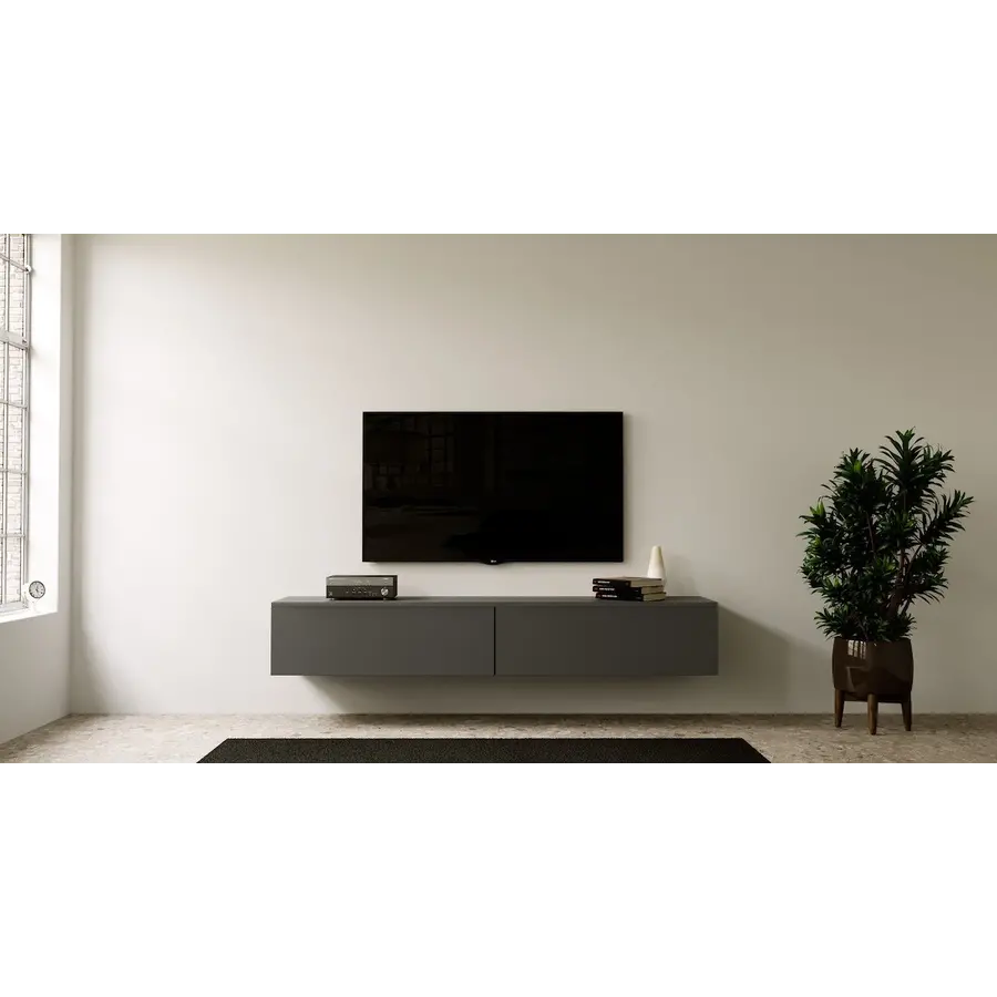 Levana Grafiet 200 cm TV Wandmeubel Levana Grafiet 200 cm TV Wandmeubel
