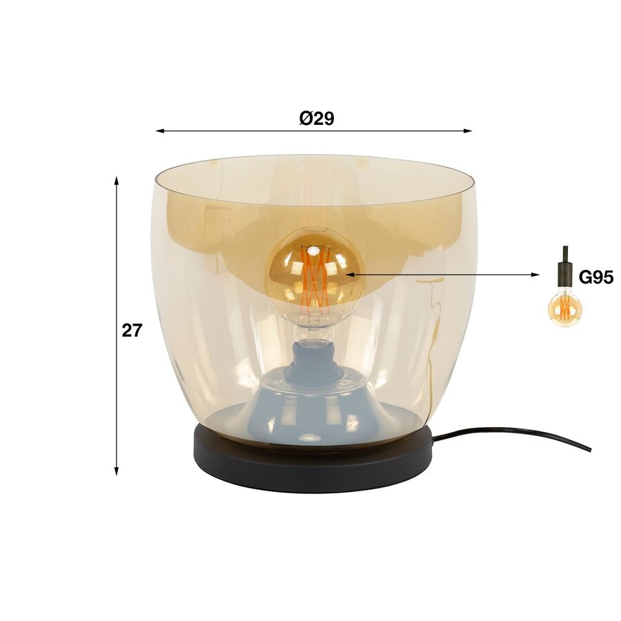 Up Glazen Vloerlamp Amber Large Up Glazen Vloerlamp Amber Large