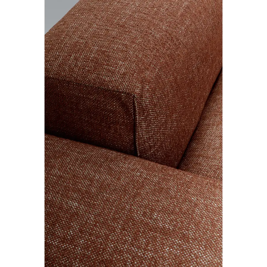 Edda 2.5-Zits Bank + Chaise Longue Koperbruin met Salontafel Edda 2.5-Zits Bank + Chaise Longue Koperbruin met Salontafel