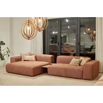 Sits Edda 2.5-Zits Bank + Chaise Longue Koperbruin met Salontafel Sits Edda 2.5-Zits Bank + Chaise Longue Koperbruin met Salontafel