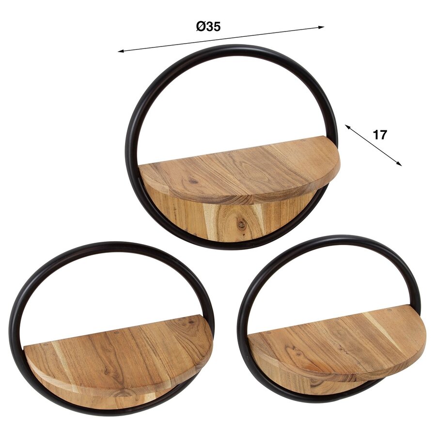 Milla Rond Wandschap Set van 3 Milla Rond Wandschap Set van 3