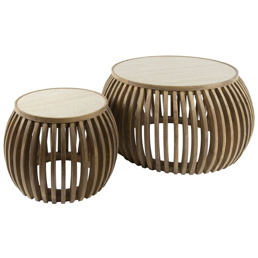 Nuovo Salontafel Set Mango/Travertin Curve Nuovo Salontafel Set Mango/Travertin Curve