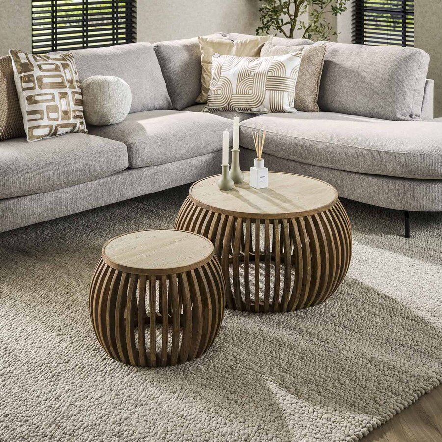 Nuovo Salontafel Set Mango/Travertin Curve Nuovo Salontafel Set Mango/Travertin Curve