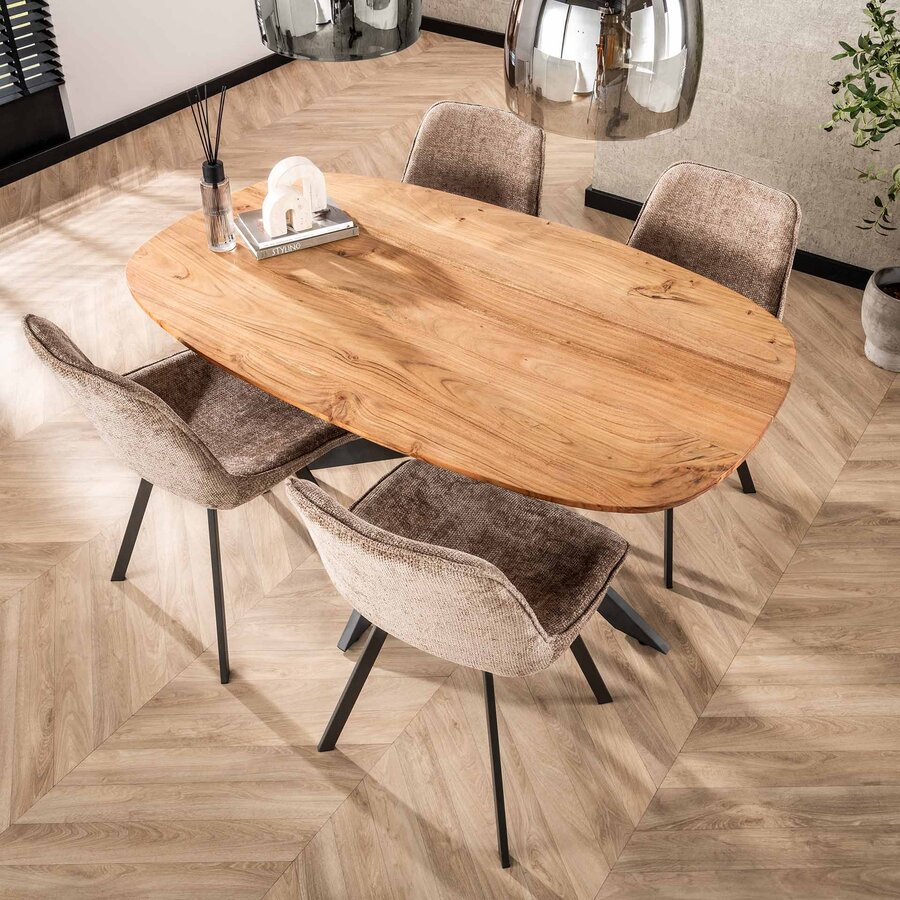 Arhus Massief Acacia 150 cm Eettafel Ovaal Arhus Massief Acacia 150 cm Eettafel Ovaal