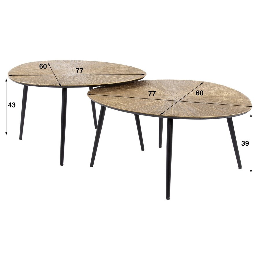 Ray Metal Salontafel Set Organisch