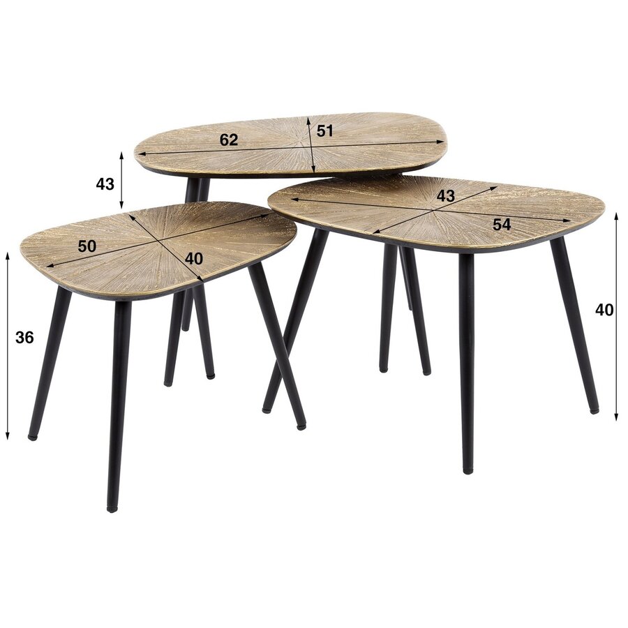 Ray Metal Salontafel Set Vierhoekig