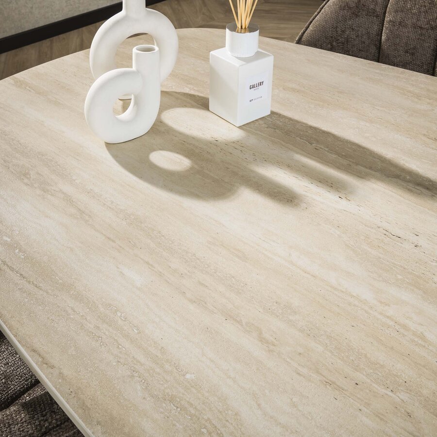 Romano Deens Ovaal Eettafel Travertin 215 cm Romano Deens Ovaal Eettafel Travertin 215 cm