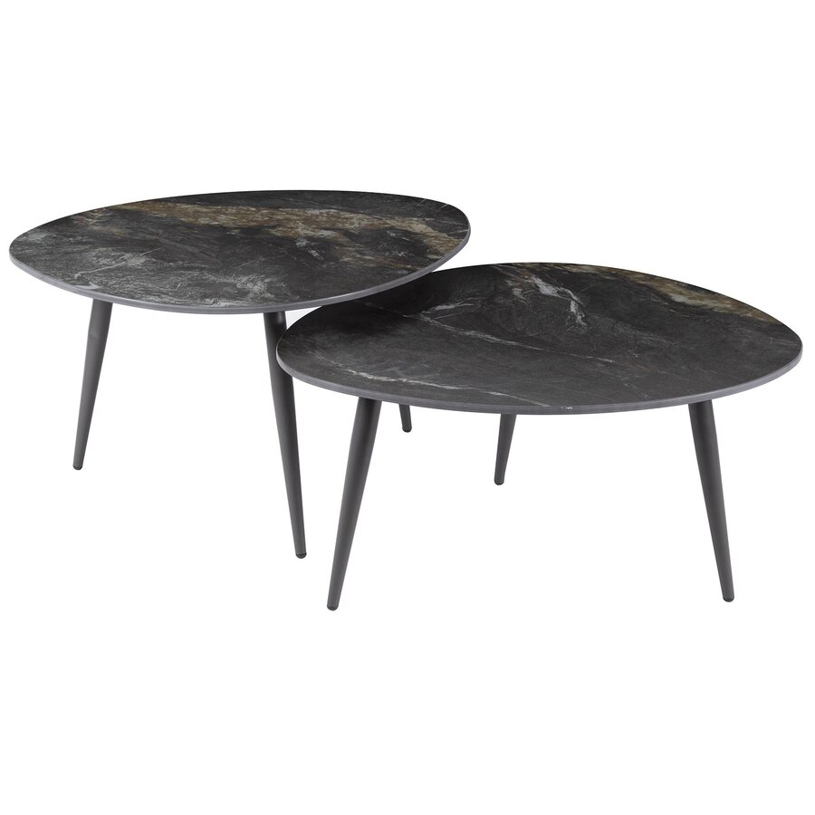 Fossil Keramiek Salontafel Set Organisch Fossil Keramiek Salontafel Set Organisch