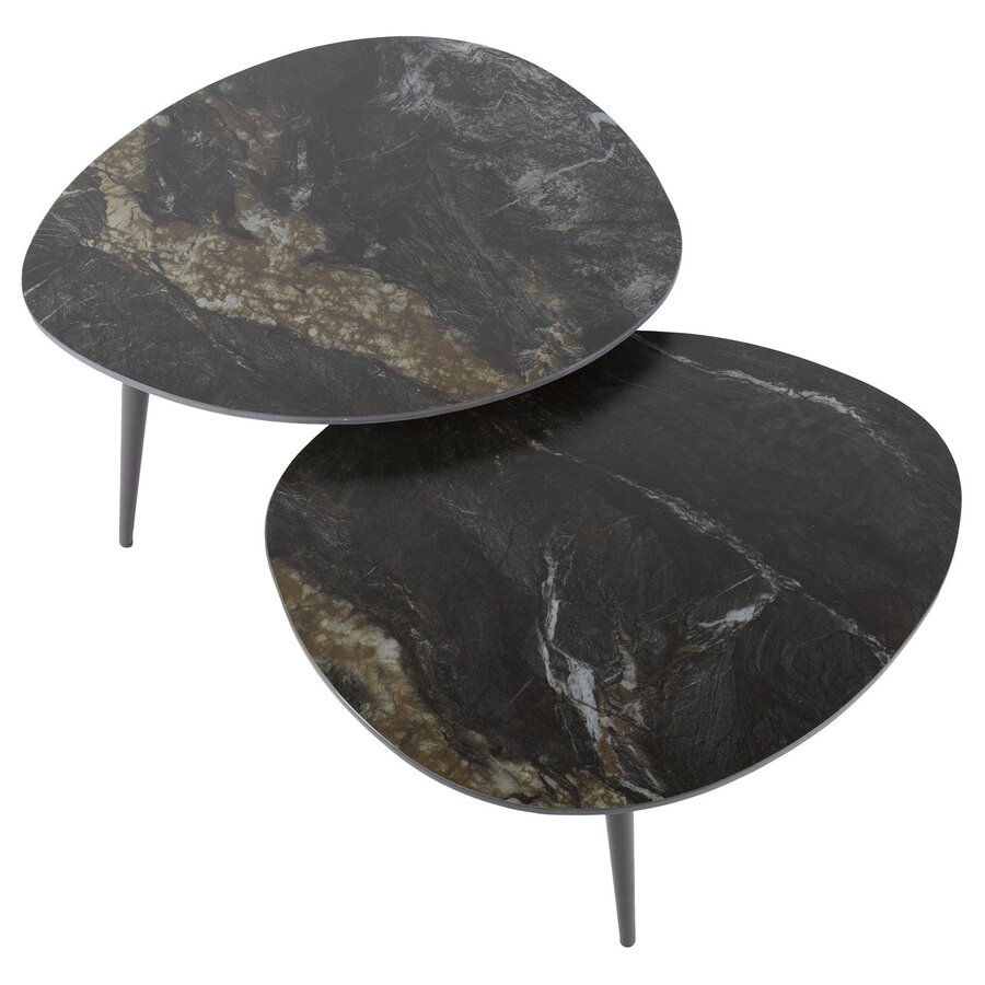 Fossil Keramiek Salontafel Set Organisch Fossil Keramiek Salontafel Set Organisch