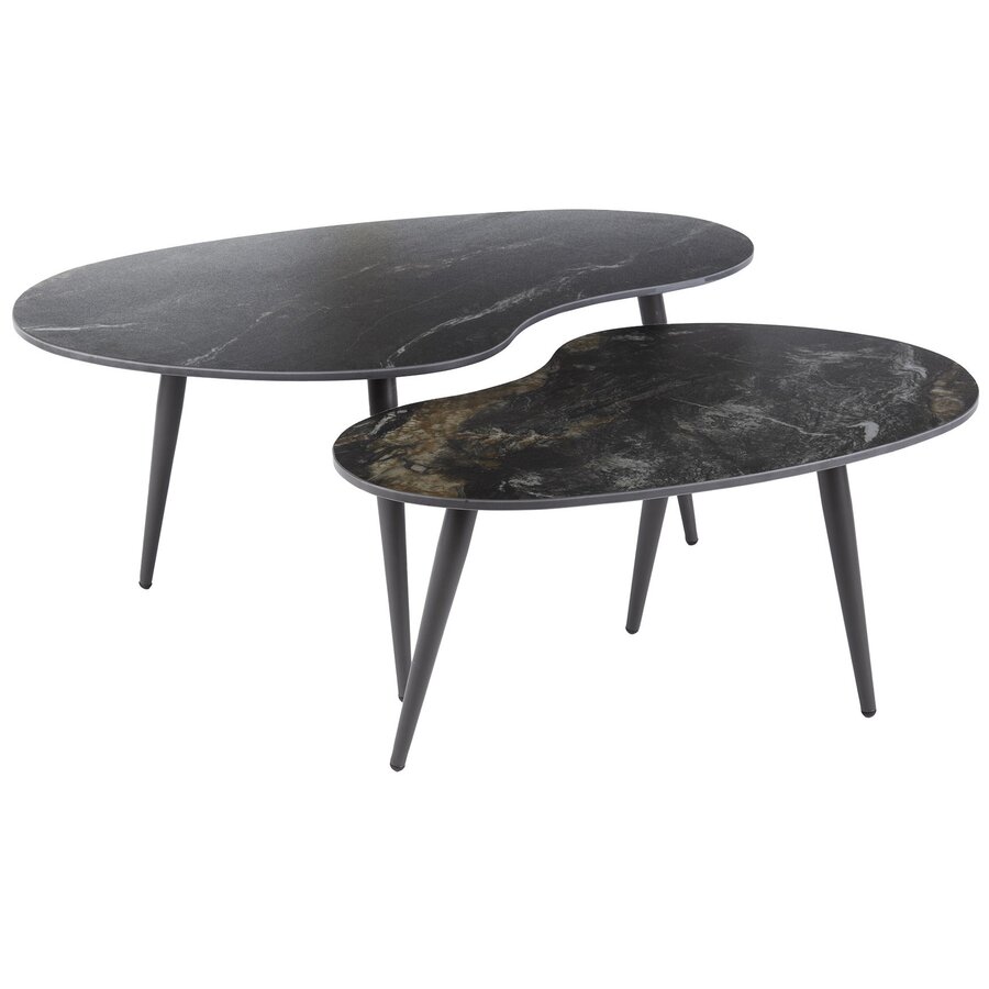 Fossil Keramiek Salontafel Set Niervormig Fossil Keramiek Salontafel Set Niervormig