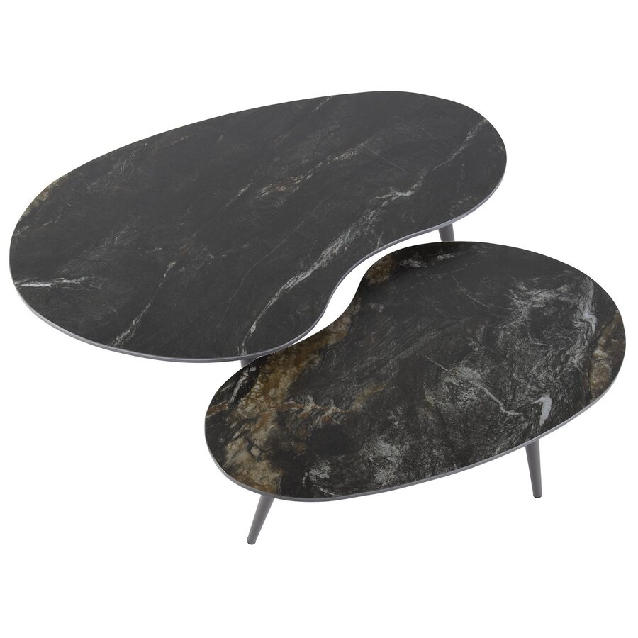 Fossil Keramiek Salontafel Set Niervormig Fossil Keramiek Salontafel Set Niervormig