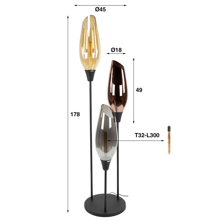 Cocoon Mix Glazen Vloerlamp XLarge Cocoon Mix Glazen Vloerlamp XLarge