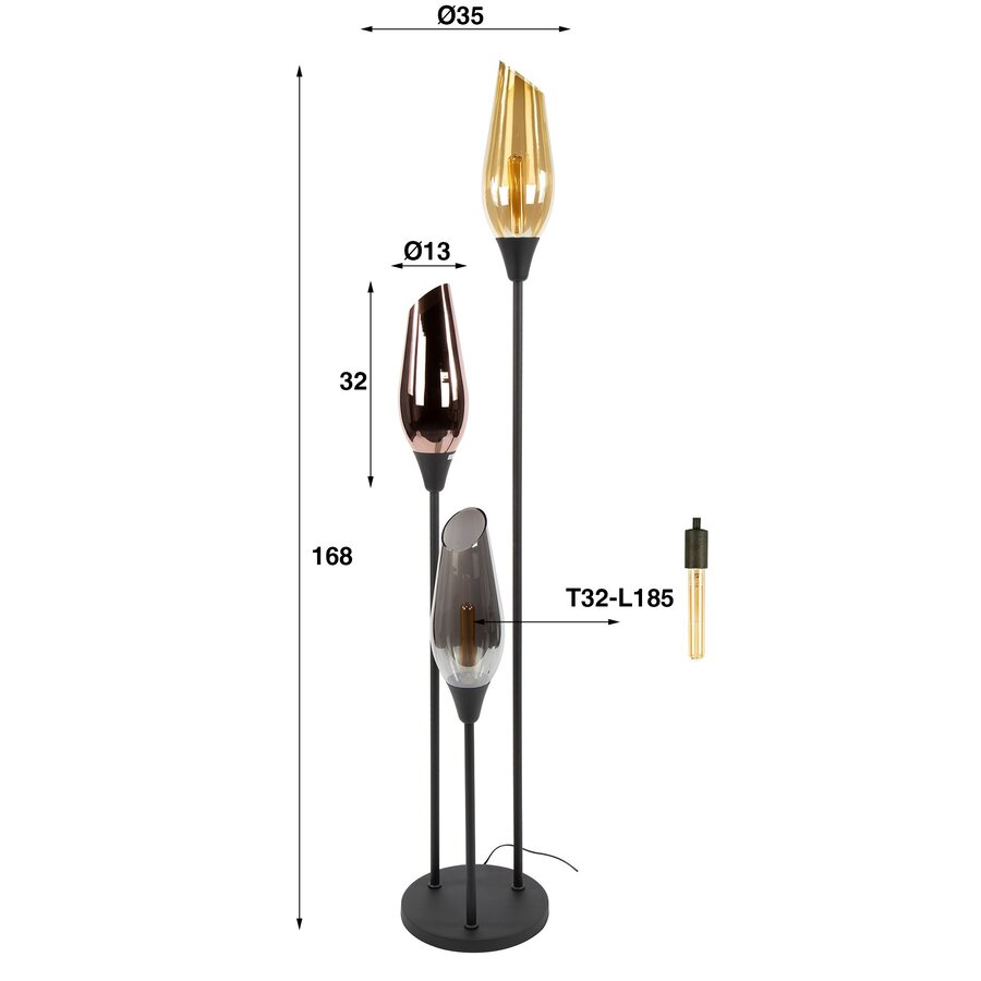 Cocoon Mix Glazen Vloerlamp Large Cocoon Mix Glazen Vloerlamp Large