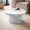 Avento Marmer Wit Salontafel Rond