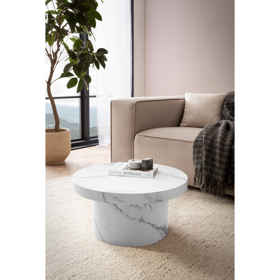 Avento Marmer Wit Salontafel Rond
