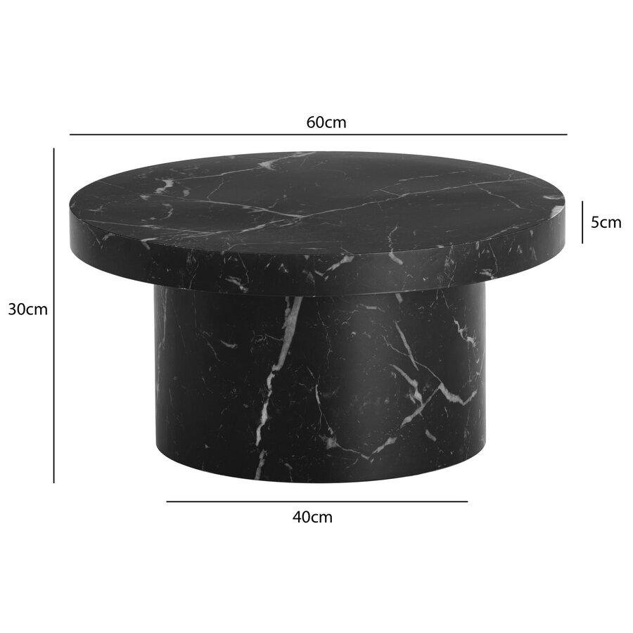 Avento Marmer Zwart Salontafel Rond Avento Marmer Zwart Salontafel Rond