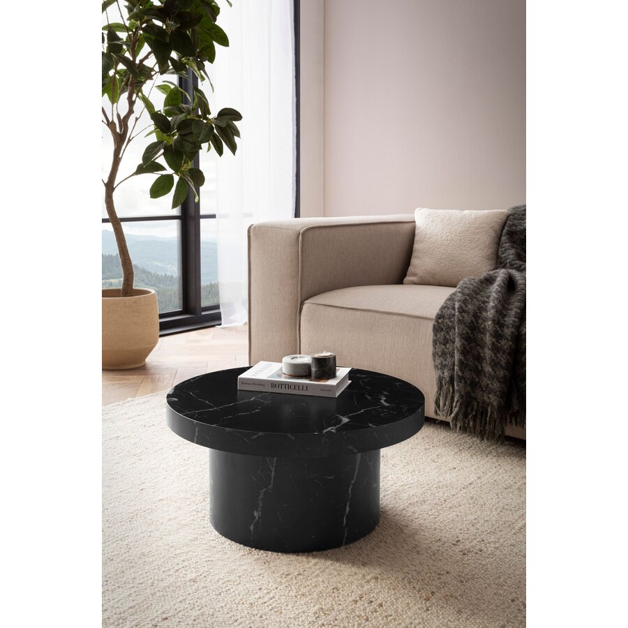 Avento Marmer Zwart Salontafel Rond Avento Marmer Zwart Salontafel Rond